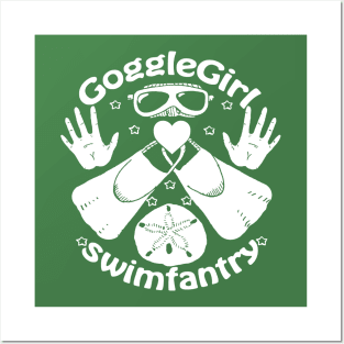 Goggle Girl Crest Wht Posters and Art